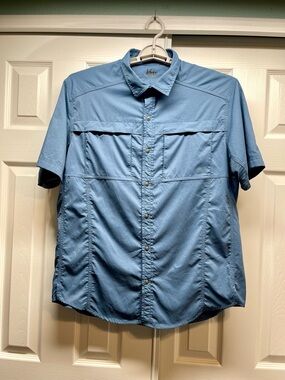 REI Co-op Sahara Short-Sleeve Hiking Shirt - Men’s Large - Blue